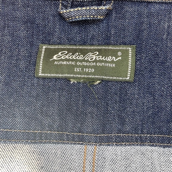 Vintage Y2k Eddie Bauer stand up collar denim jacket/blazer L - Picture 6 of 10
